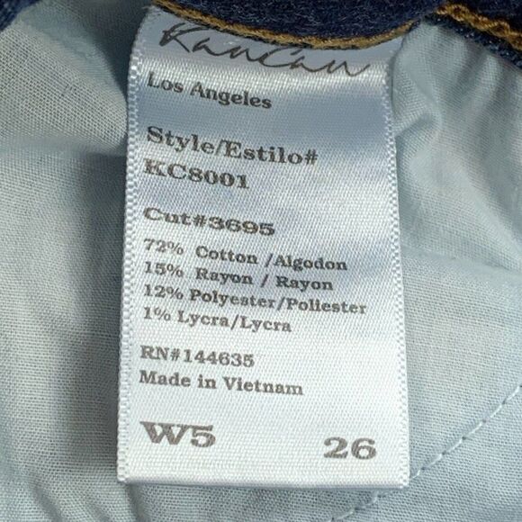 KanCan sz 5 / 26 Skinny Jeans Dark Wash 28.5" Inseam Stretch Distressed - Picture 9 of 10